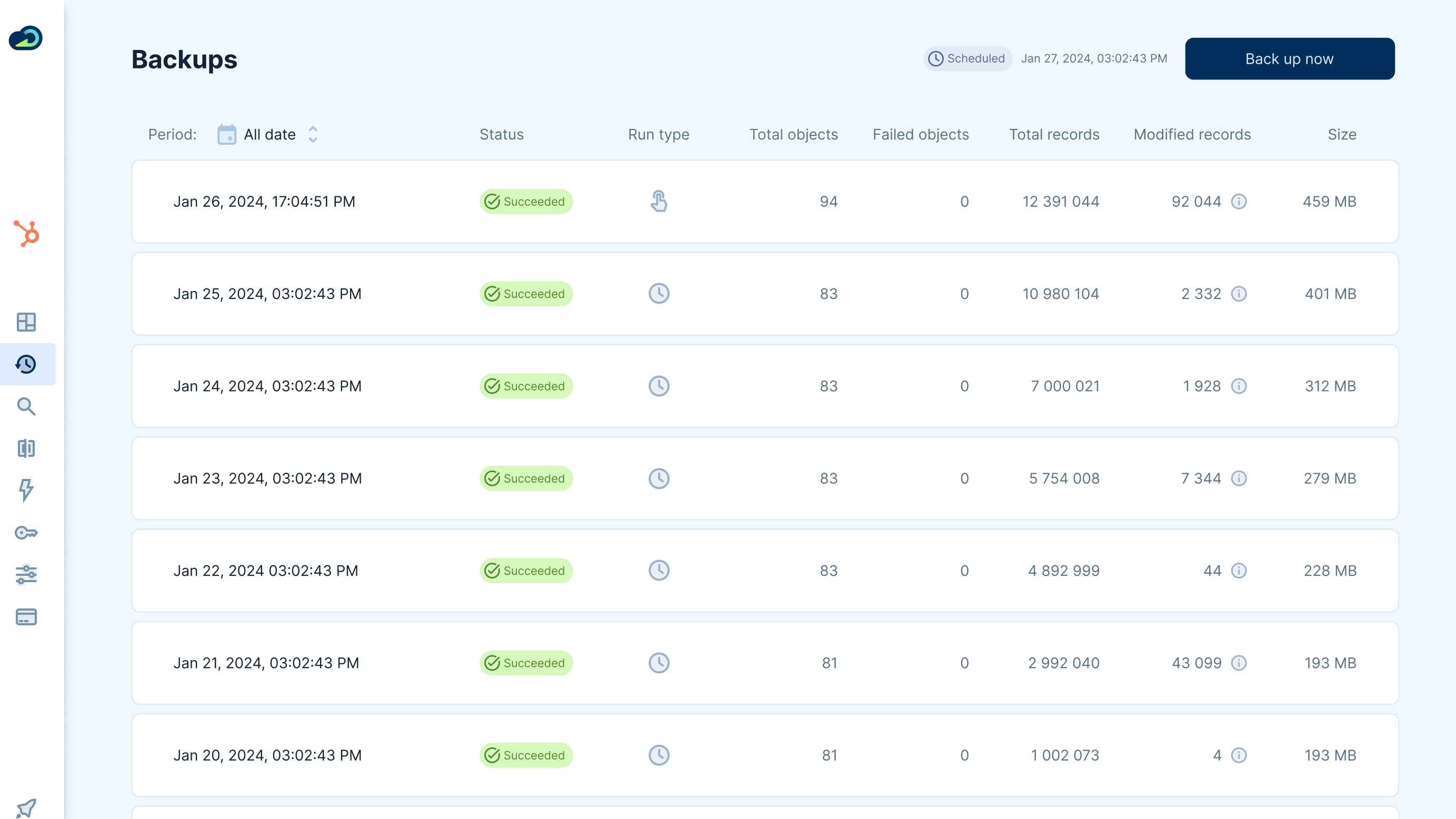 SkyBackup for HubSpot